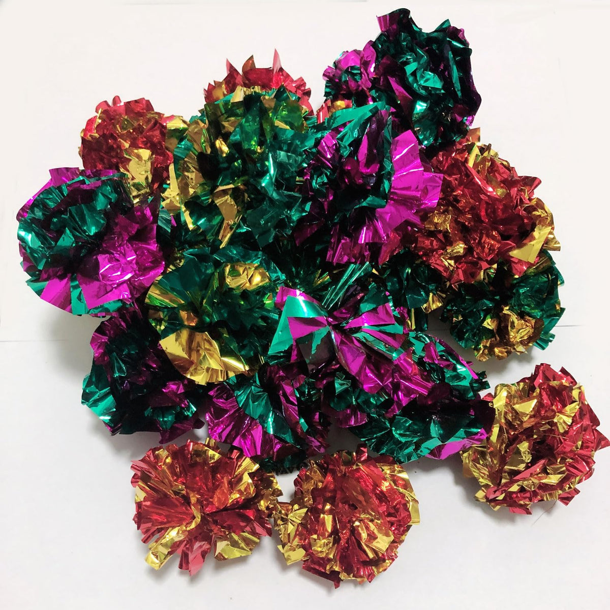 Original Mylar Crinkle Balls Cat Toys - 12 Pack