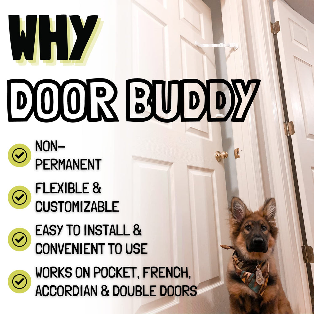 Door Buddy Pet Door Latch for Cats - Grey. Adjustable Cat Door Strap. Dog Proof Litter Box & Feeding Station Without Pet Gate. Most Customizable Cat Door Holder for Interior Door.