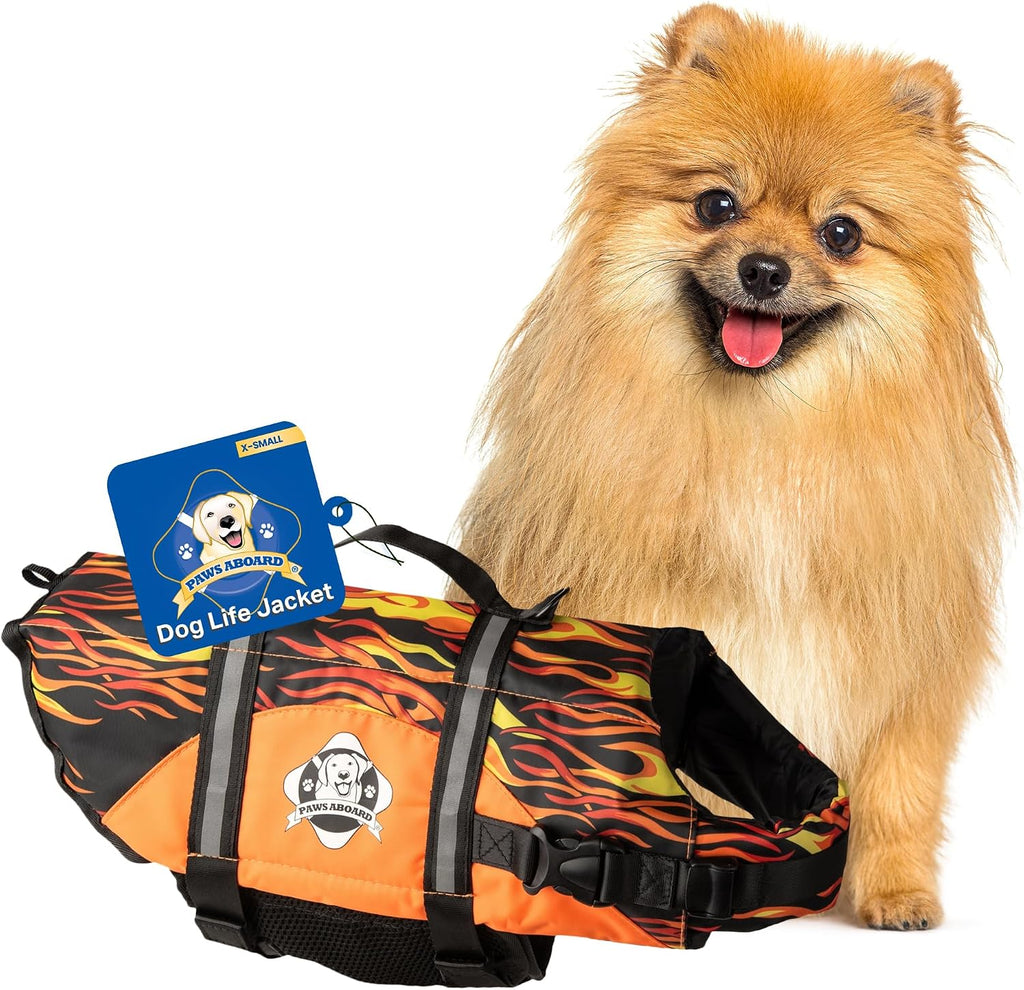Reflective Dog Life Jacket with Handle (Red, Large)