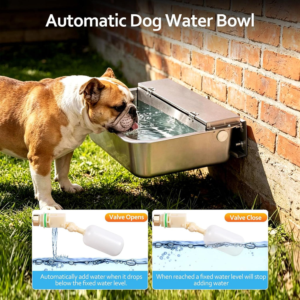 2.6 Gal Automatic Dog Water Bowl Dispenser Outdoor Wall Mounted Dog Waterer