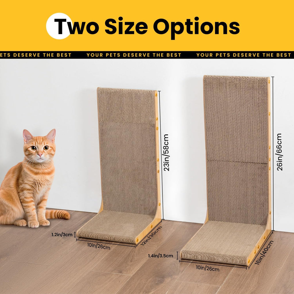 Conlun Cardboard Cat Scratcher, 23" L-Shaped Scratch Pad