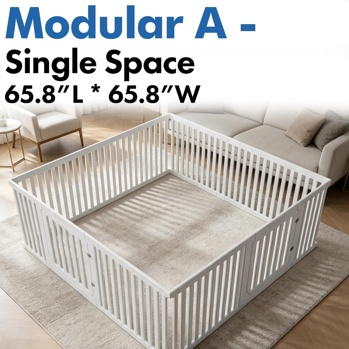 25.6" H Puppy Play Pen for Indoors, 18 Panels, White
