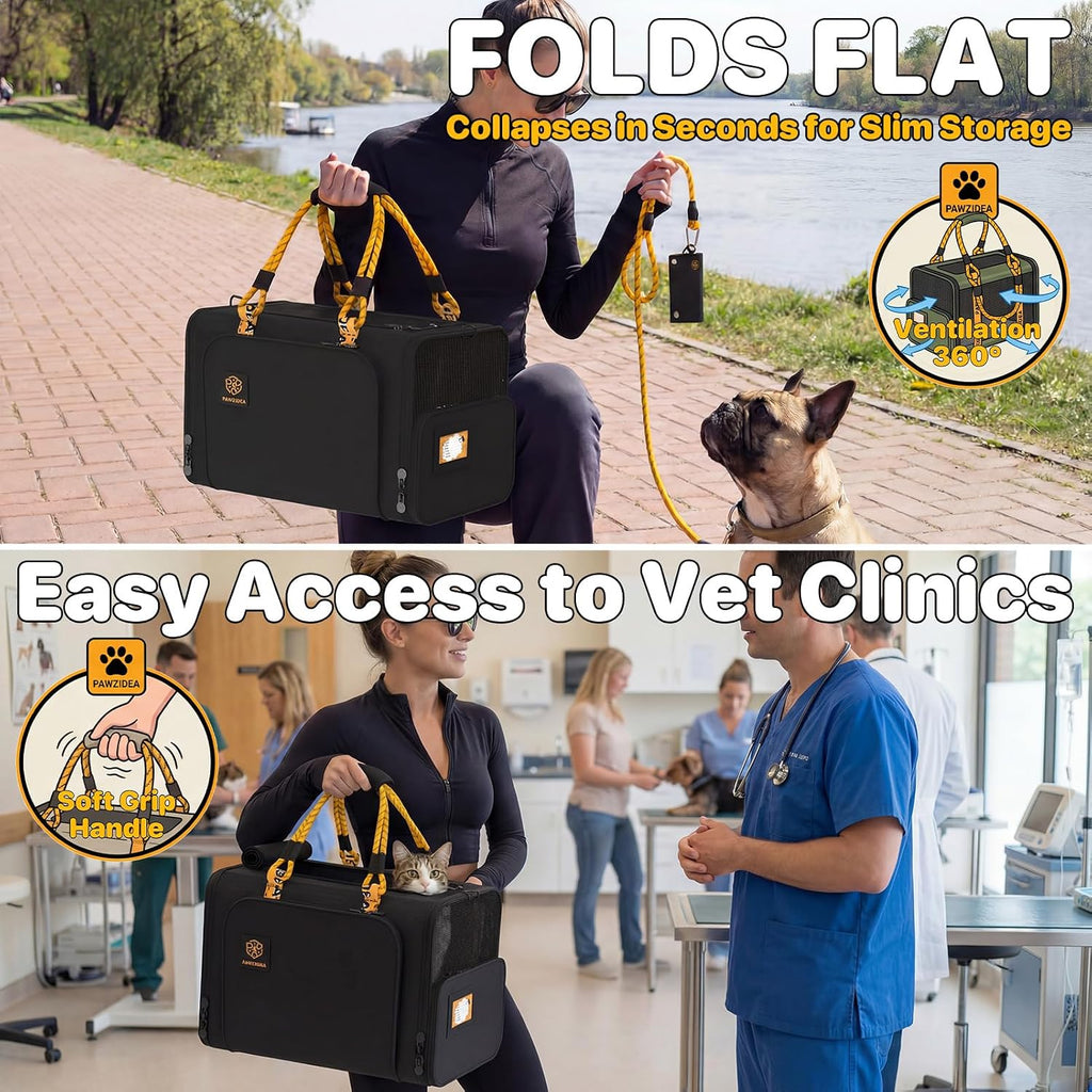 Expandable Pet Carrier for Small Cats & Dogs, TSA Airline Approved