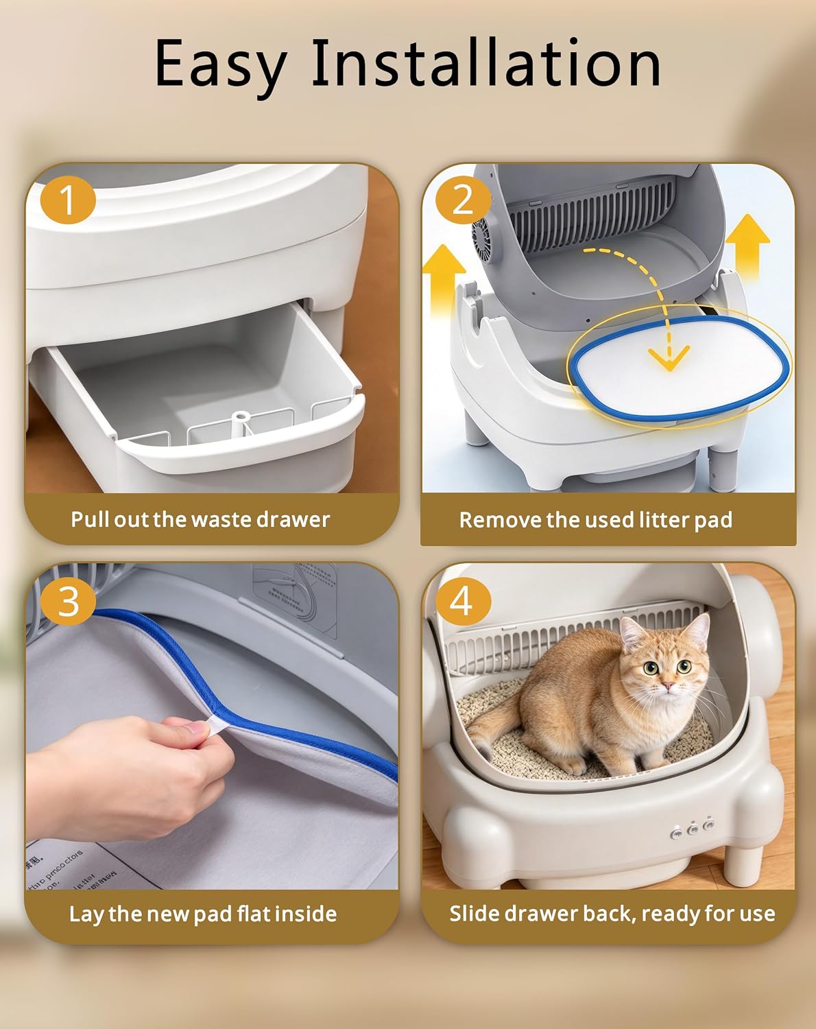 Anti-Leak Cat Litter Pad Fits PARUUNTYS M5 Self-Cleaning Litter Box