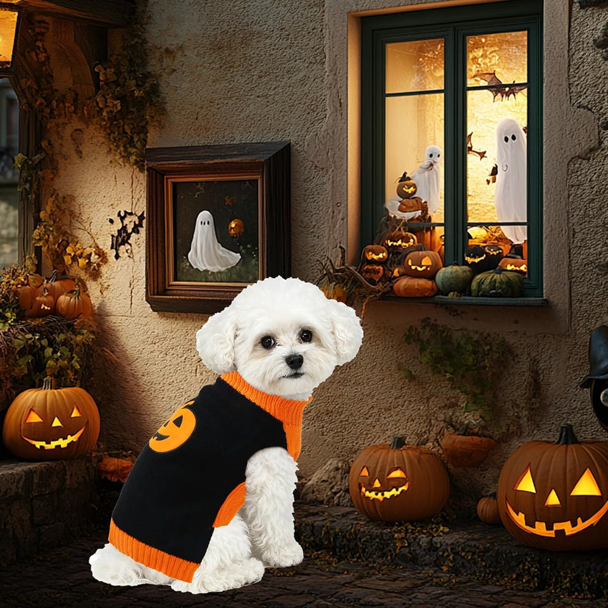 3 Pack Dog Halloween Thanksgiving Christmas Holiday Sweater for Dogs (Medium)