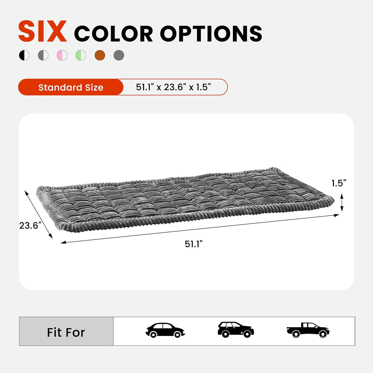 Backseat Dog Bed Mat for Car, Non-Slip Dog Bed for Car Back Seat