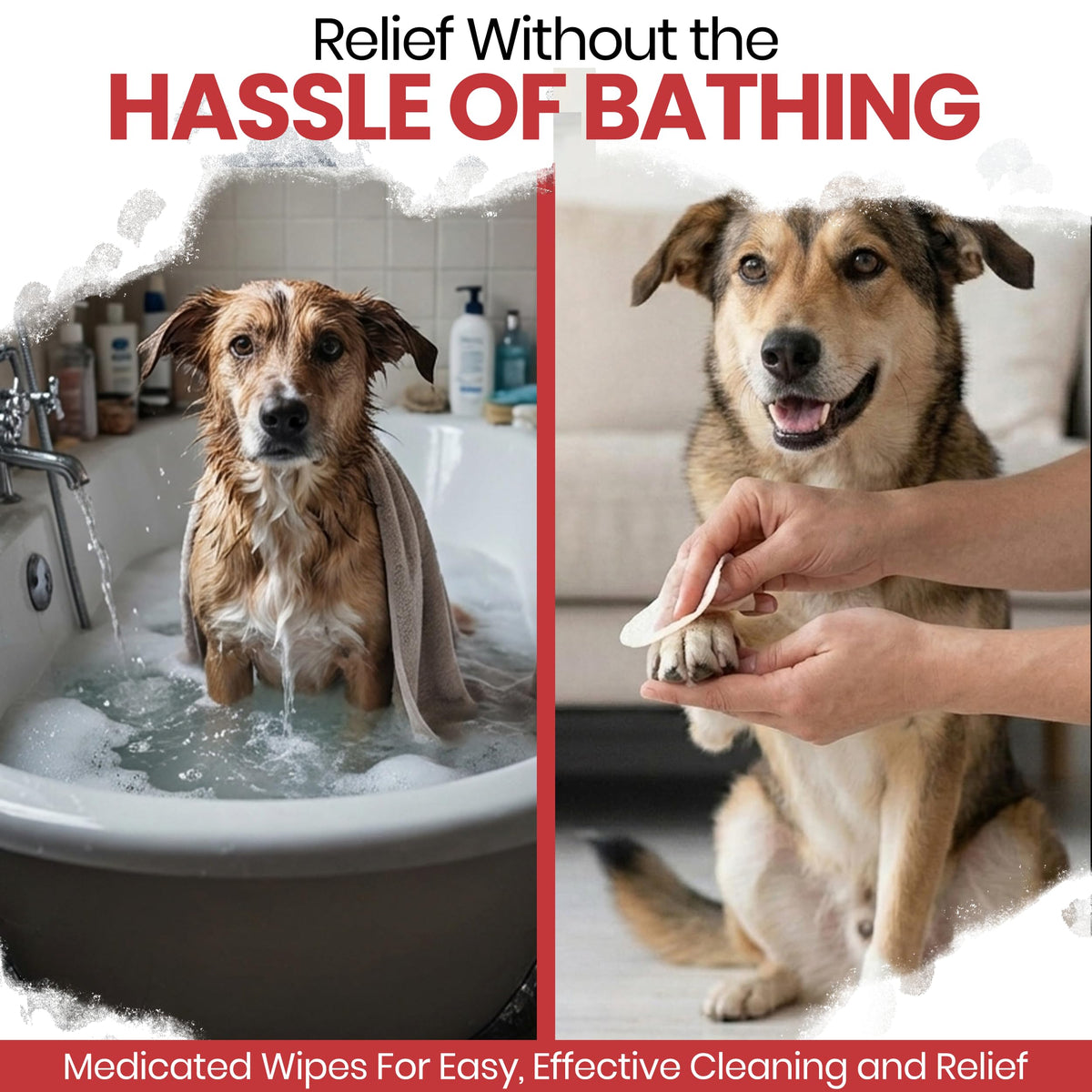Dog Paw Wipes Antibacterial 50 Count - Antifungal Wipes for Dogs