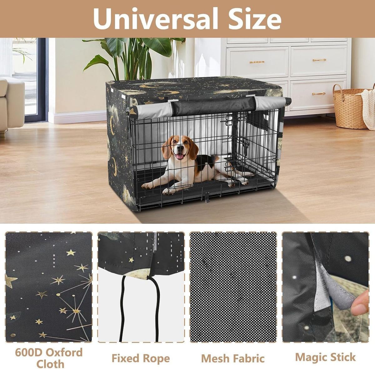YETTASBIN Heavy Duty Dog Crate Cover, Universal Fits 42 Inch Wire Cages
