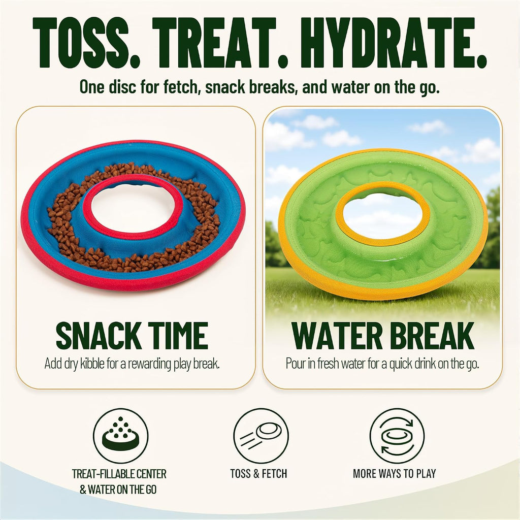 3 Pcs Flying Discs, Interactive Flyer Toys, Feedable Lightweight Catch and Fetch Toys for Small Medium Large Dogs, Float