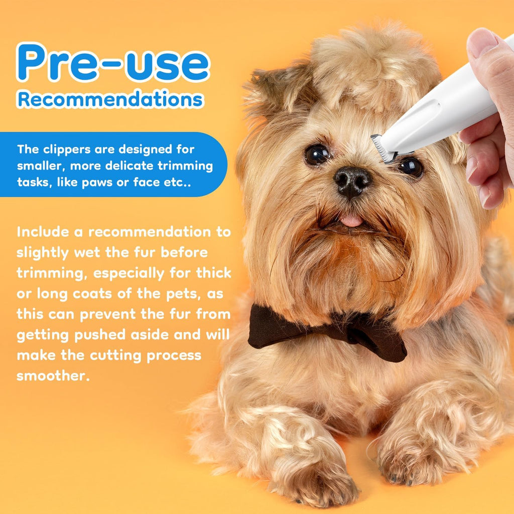 Mcbazel Pet Micro Precision Trimmer, Multifunctional Pet Hair Trimmer Waterproof Rechargeable Shaver with LED Light for 