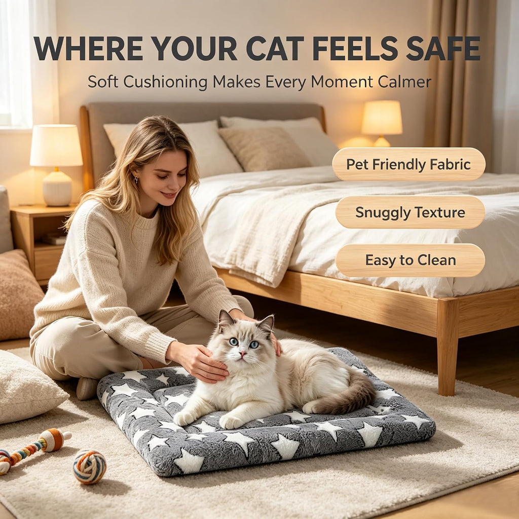 Dog Bed Mat for Crate, Soft Kennel Pad, Durable Comfort Mat for Cats