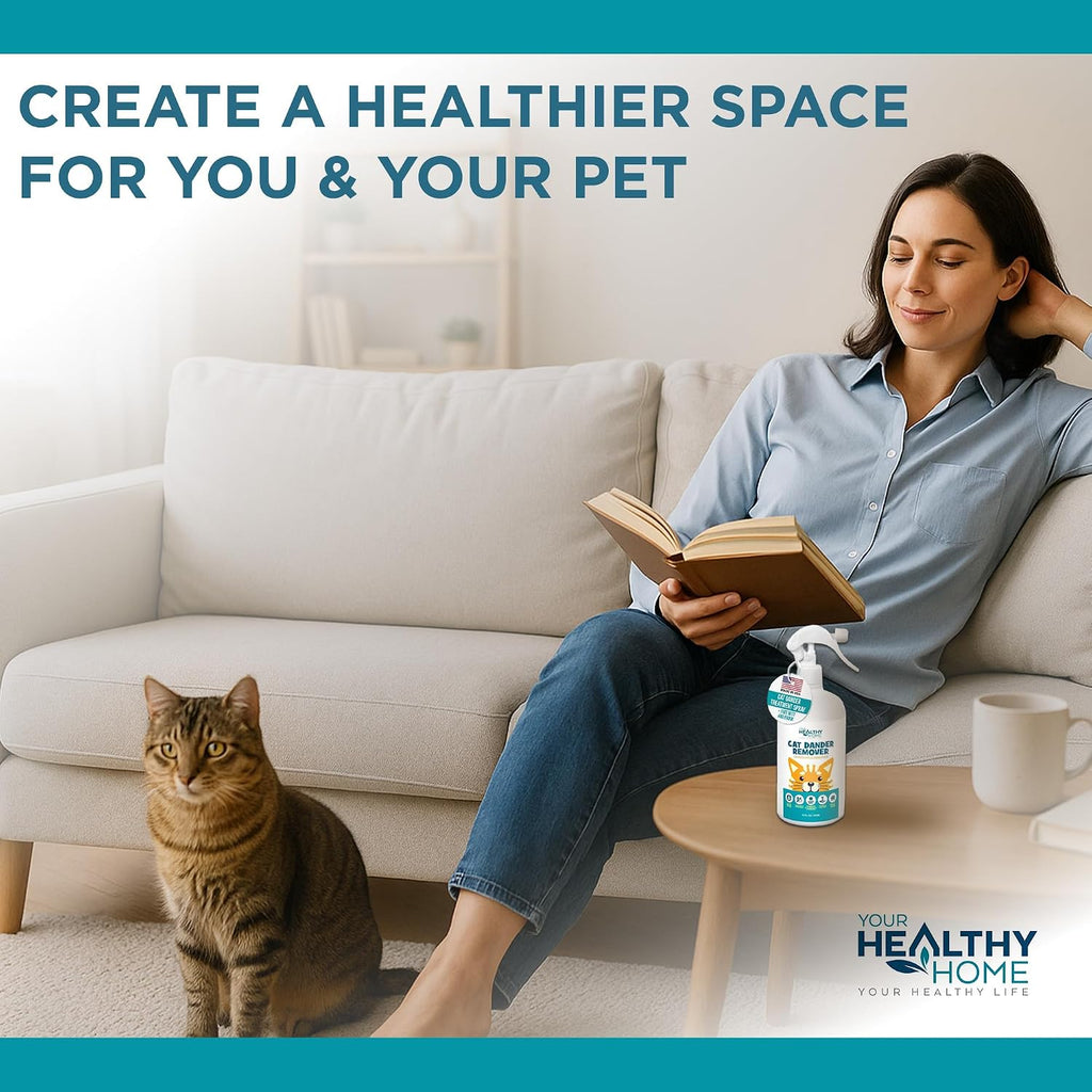 Cat Dander Remover Aloe Vera Free - Pet Dander Allergy Reducer Relief Dry Skin Spray for Cats and Humans| Cruelty-Free &