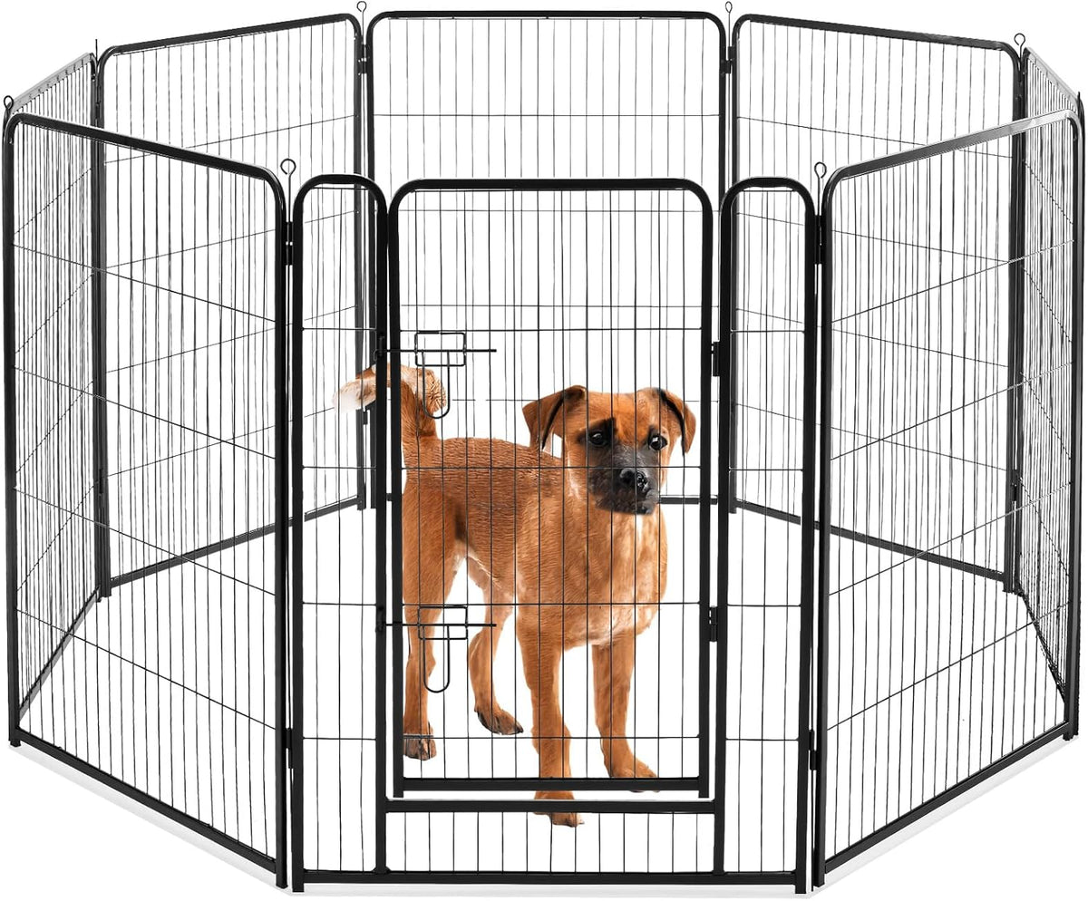 NEWBULIG Dog Playpen Indoor 8 Panels 40 Inch, Metal Outdoor Dog Fence Pen
