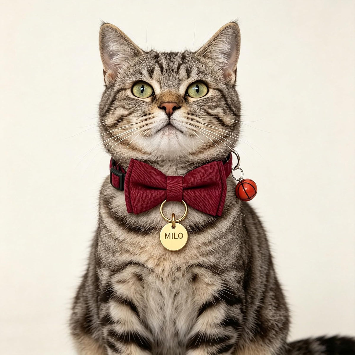 Personalized Cat Collar Bow Tie with Name Tag & Bell for Cats & Kittens