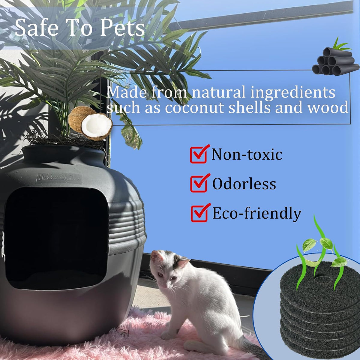 Activated Carbon Charcoal Filters for Hidden Cat Litter Box