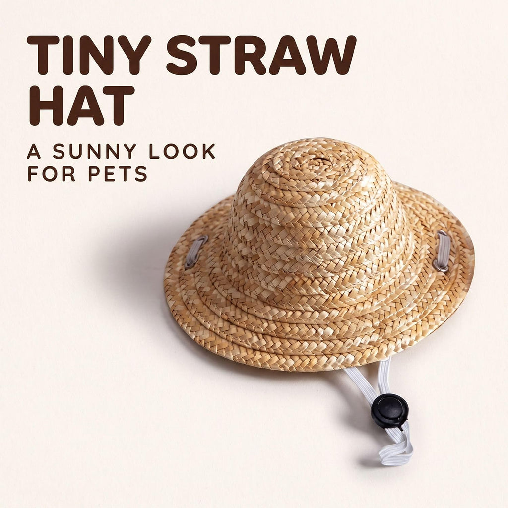 1Pc Novelty Summer Adjustable Pet Dog Outdoor Straw Hat Puppy Small Kitty Cat Sunhats Dog Hat