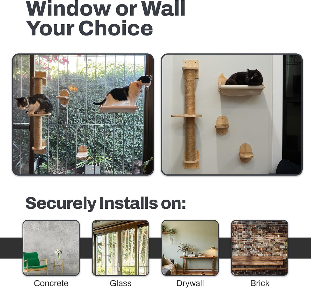 Cat Window Shelf | 4-in-1 Cat Wall Shelves & Scratcher
