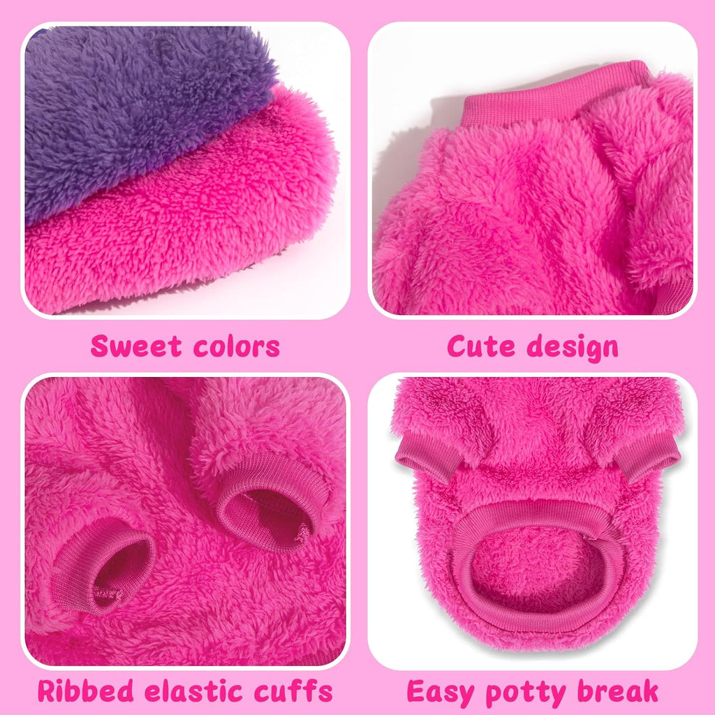 2 Pack XXS Dog Sweater, Tiny Dog Sweaters for Small Dogs Girl (1-3lb), Warm Soft Puppy Clothes for New Puppies, Cute Ext