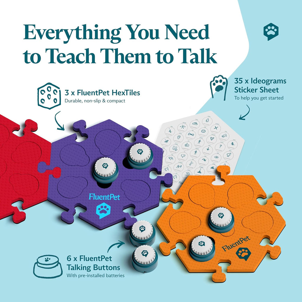 Talking Buttons for Dogs & Cats, Recordable Pet Communication Kit