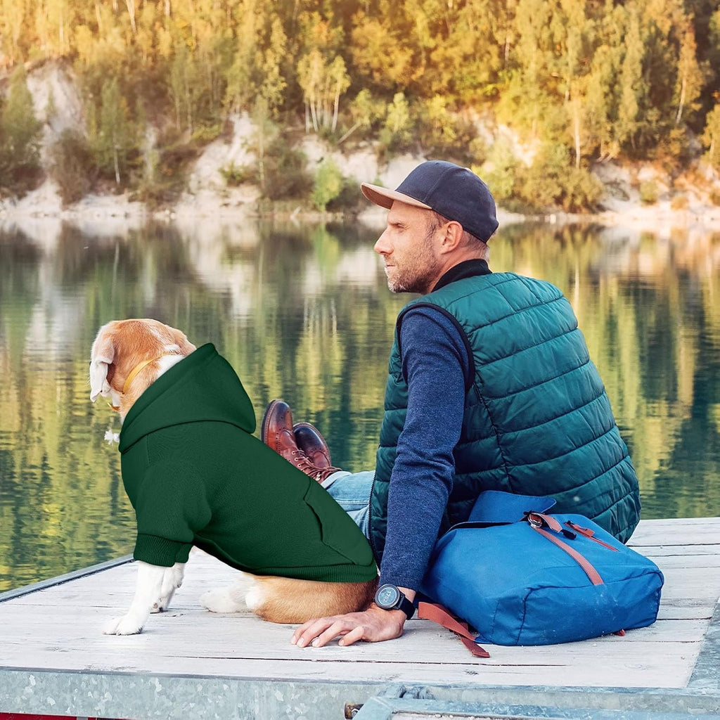 Dog Sweaters for Medium Dogs Dog Hoodie Pet Sweater Solid Soft Brushed Fleece Pet Clothes Hoodie Sweatshirt with Pocket(