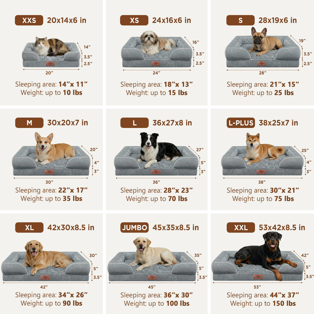 Comfort Expression Waterproof Orthopedic Dog Bed for Extra Large Dogs