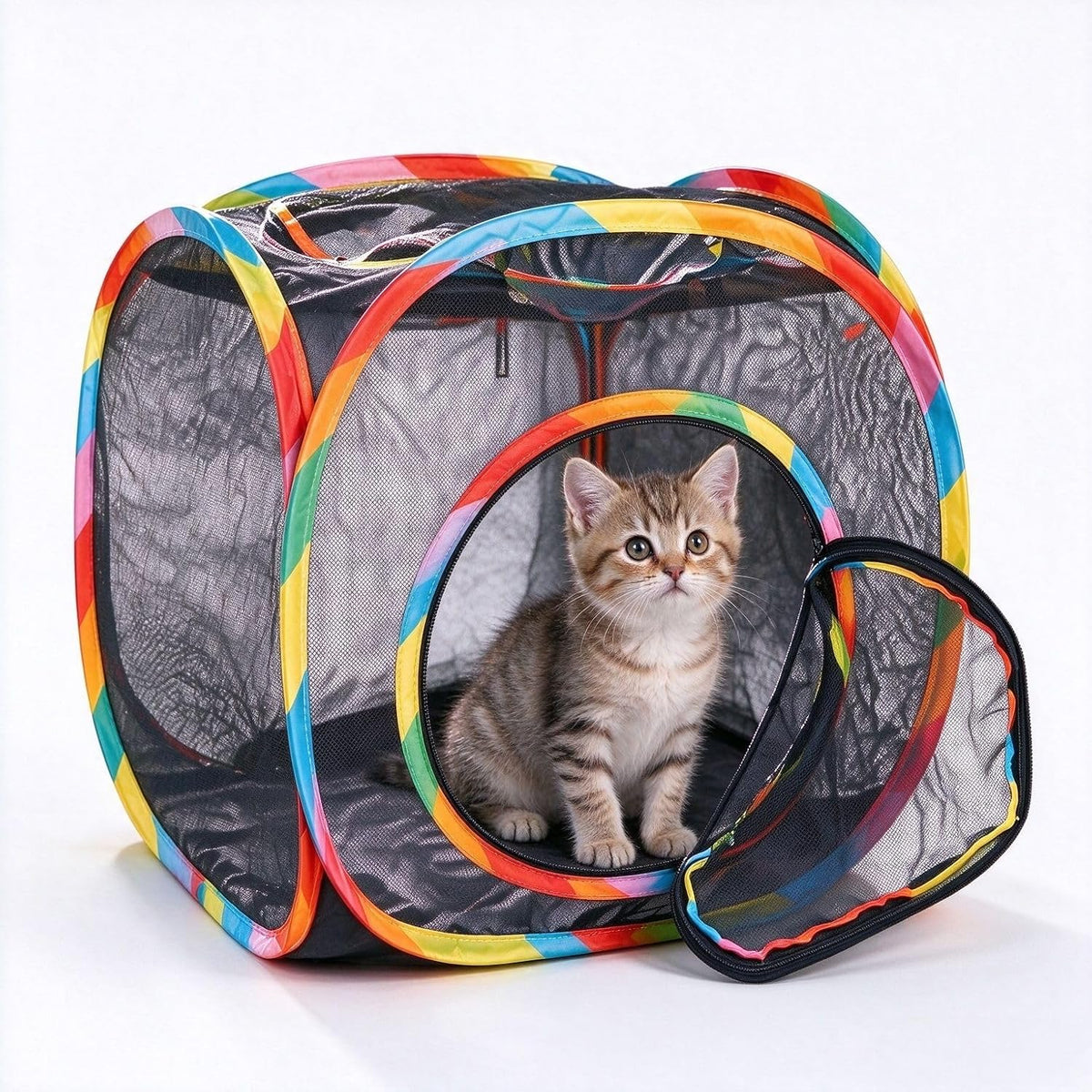 Outdoor Cat Tent and Cat Cube, Portable Mesh Enclosure for Indoor Cats