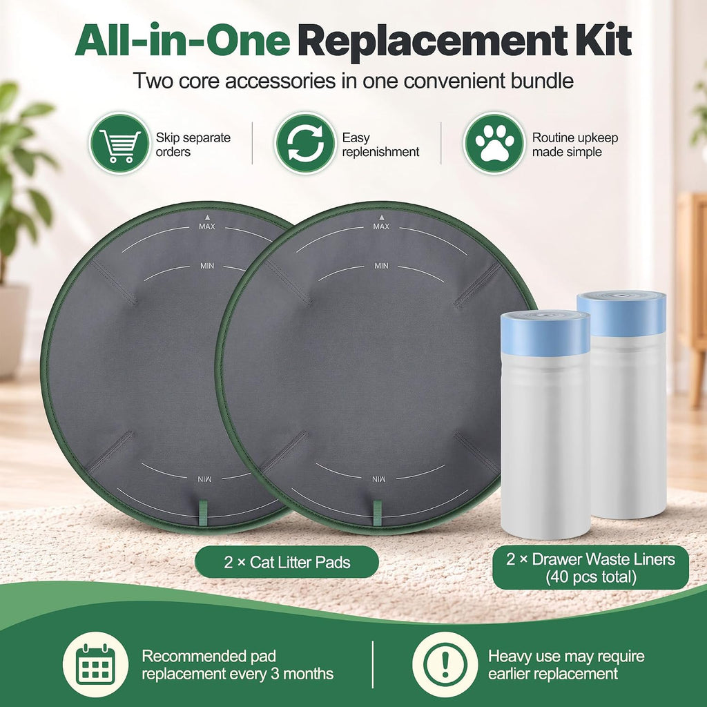 Enhon Cat Litter Pad Set Compatible with PETLIBRO Luma Automatic Litter Box