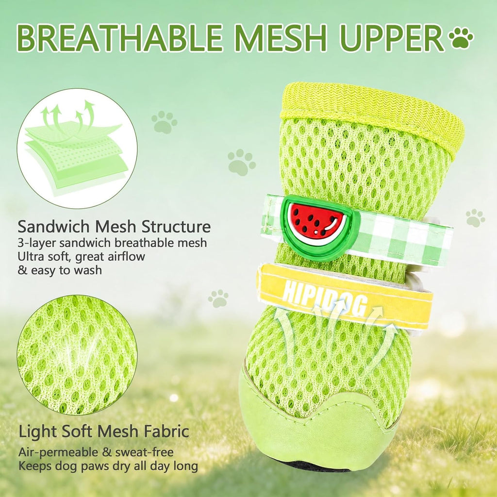 Dog Shoes for Small Medium Dogs 2 Sets Breathable Mesh Booties