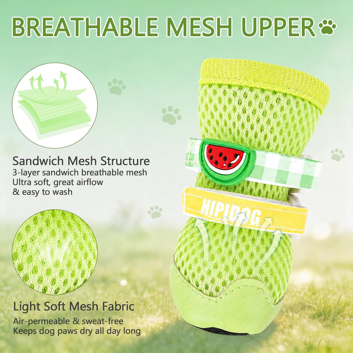 Dog Shoes for Small Medium Dogs 2 Sets Breathable Mesh Booties