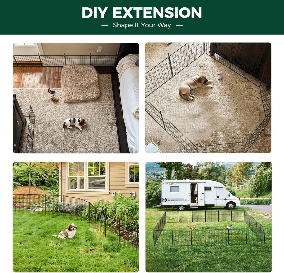 FXW MiniPaws Dog Playpen, Indoor, Yard & RV Camping, 24" H, 8 Panels