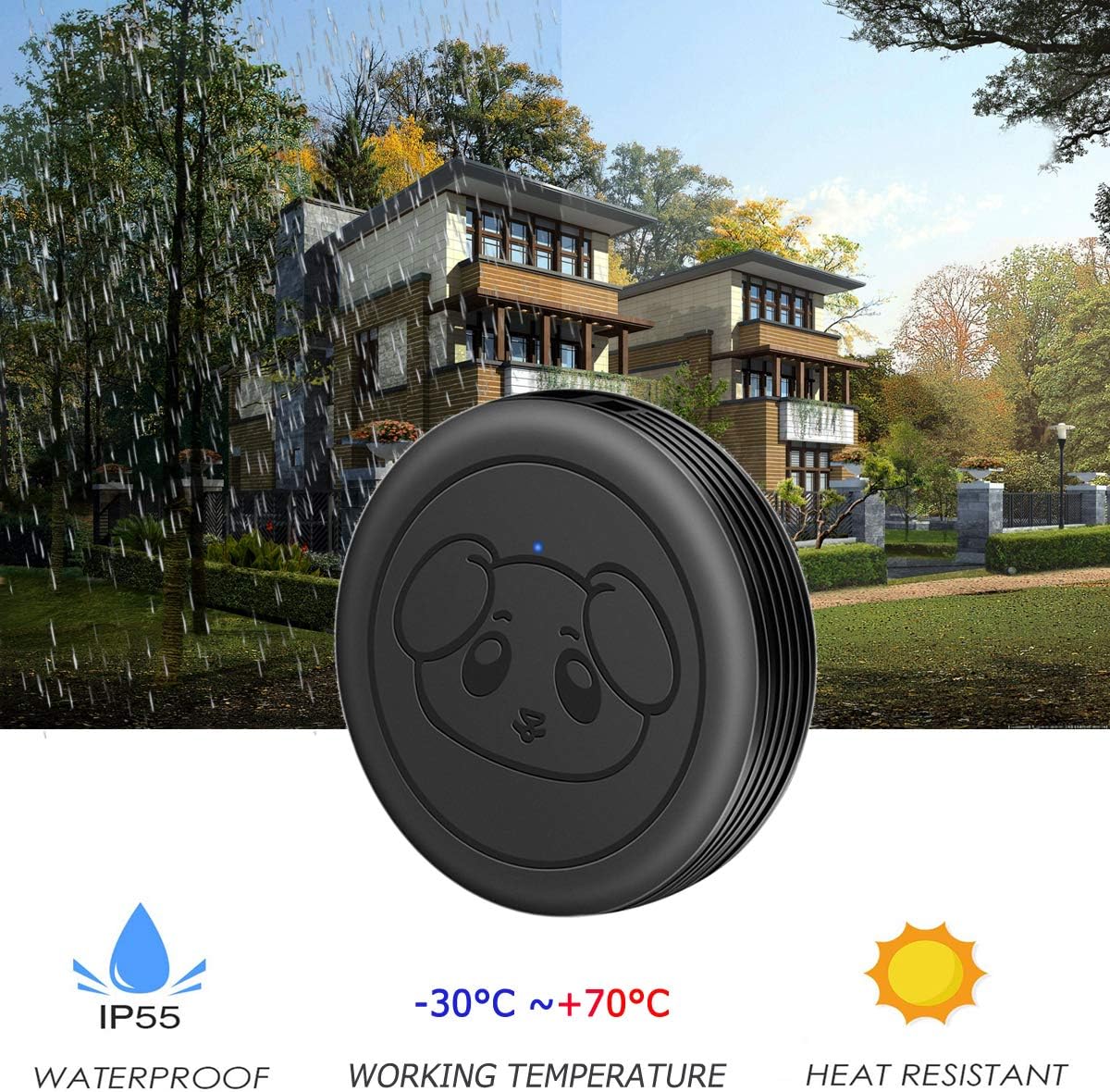 Dog Door Bell, Wireless Doggie Doorbells for Potty Training, Door Bell for Dogs to Go Outside, Dog Bells with 1 Receiver