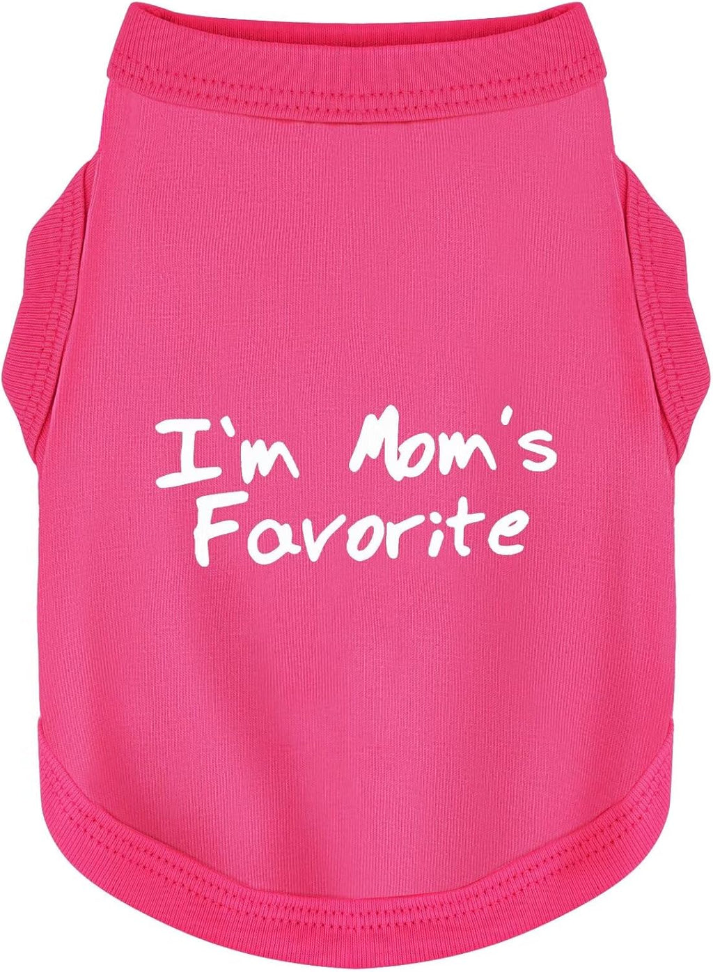 Cozy Sleeveless Canine Wear Dog Clothes, Soft, Lightweight, and Breathable Cotton Dog Shirt with I'm Mom's Favorite Prin