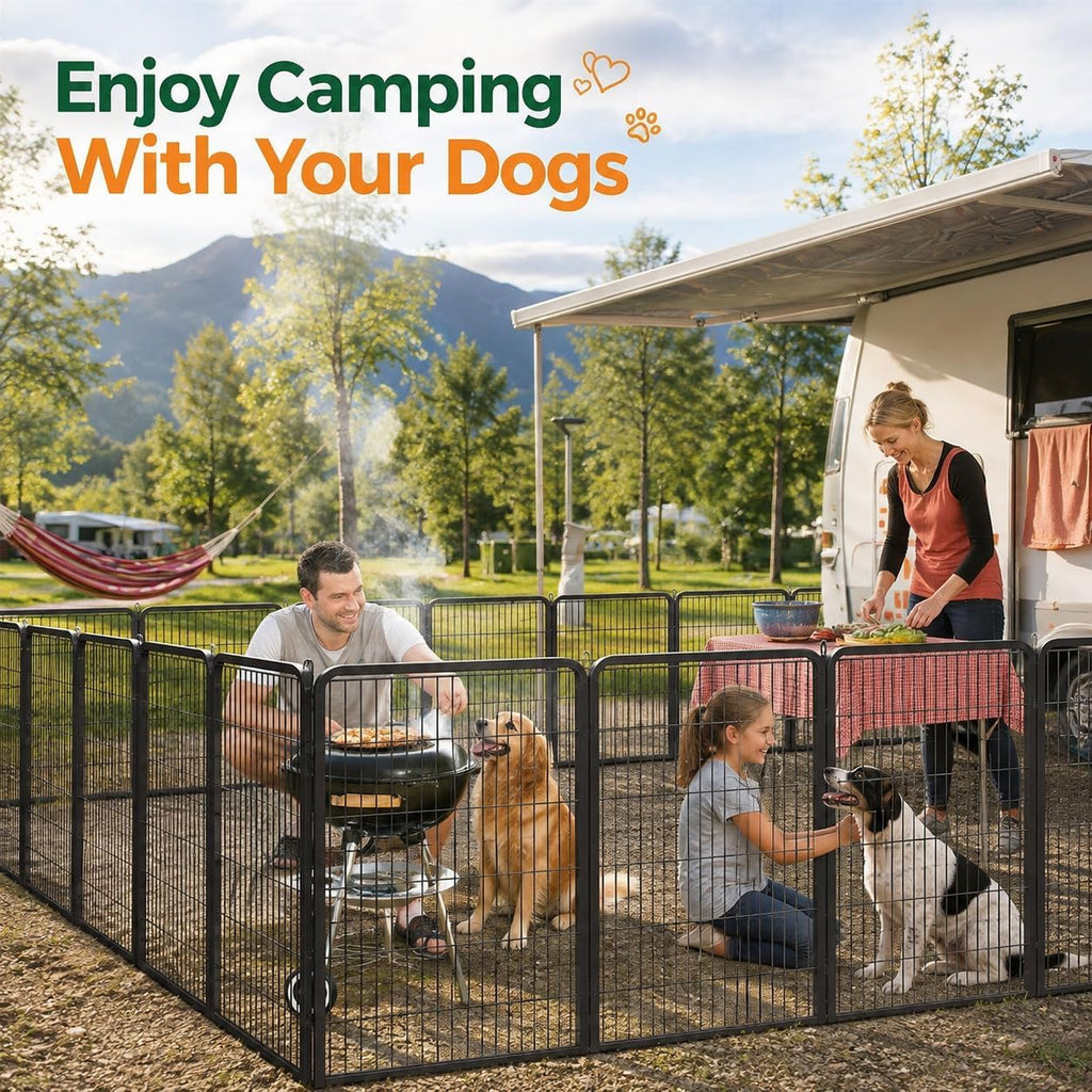 Yaheetech Dog Playpen 40in 8 Panels Portable Fence for Indoor Yard Camping