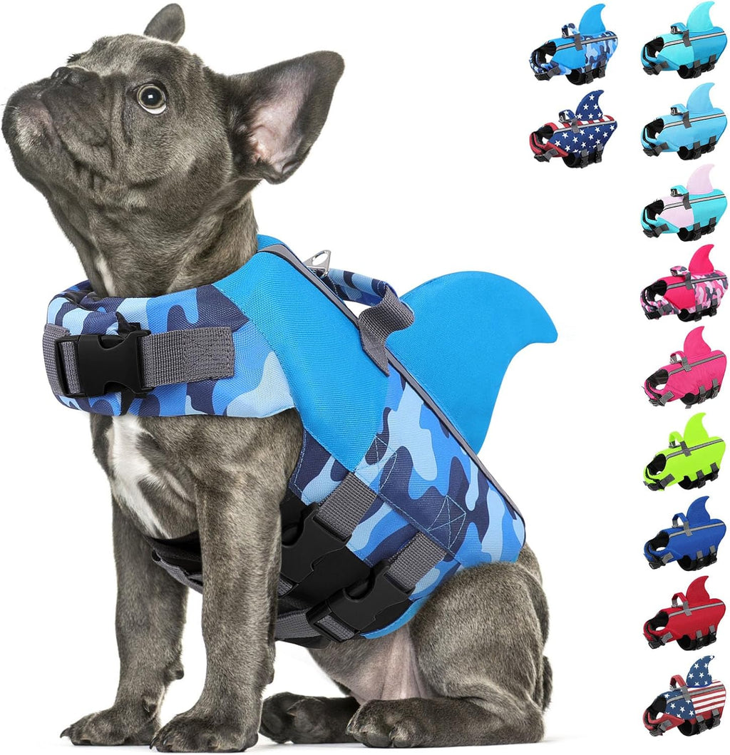 Dog Life Jacket, Small Dog Shark Life Vest for Swimming
