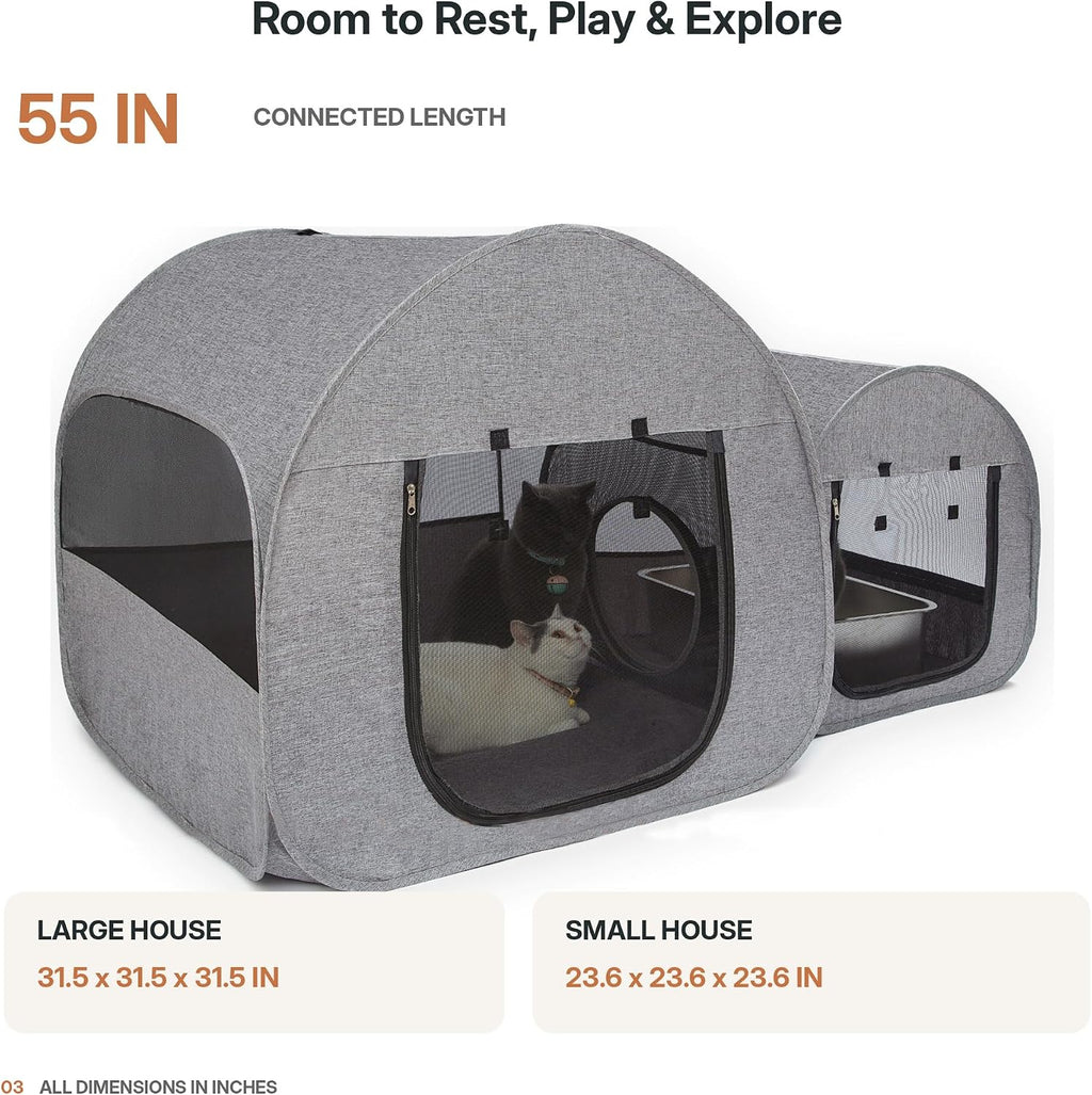 Portable Cat Playpen, Delivery Room, Enclosure, Postoperative Recovery, House Design for Better Standing, Foldable Pet T