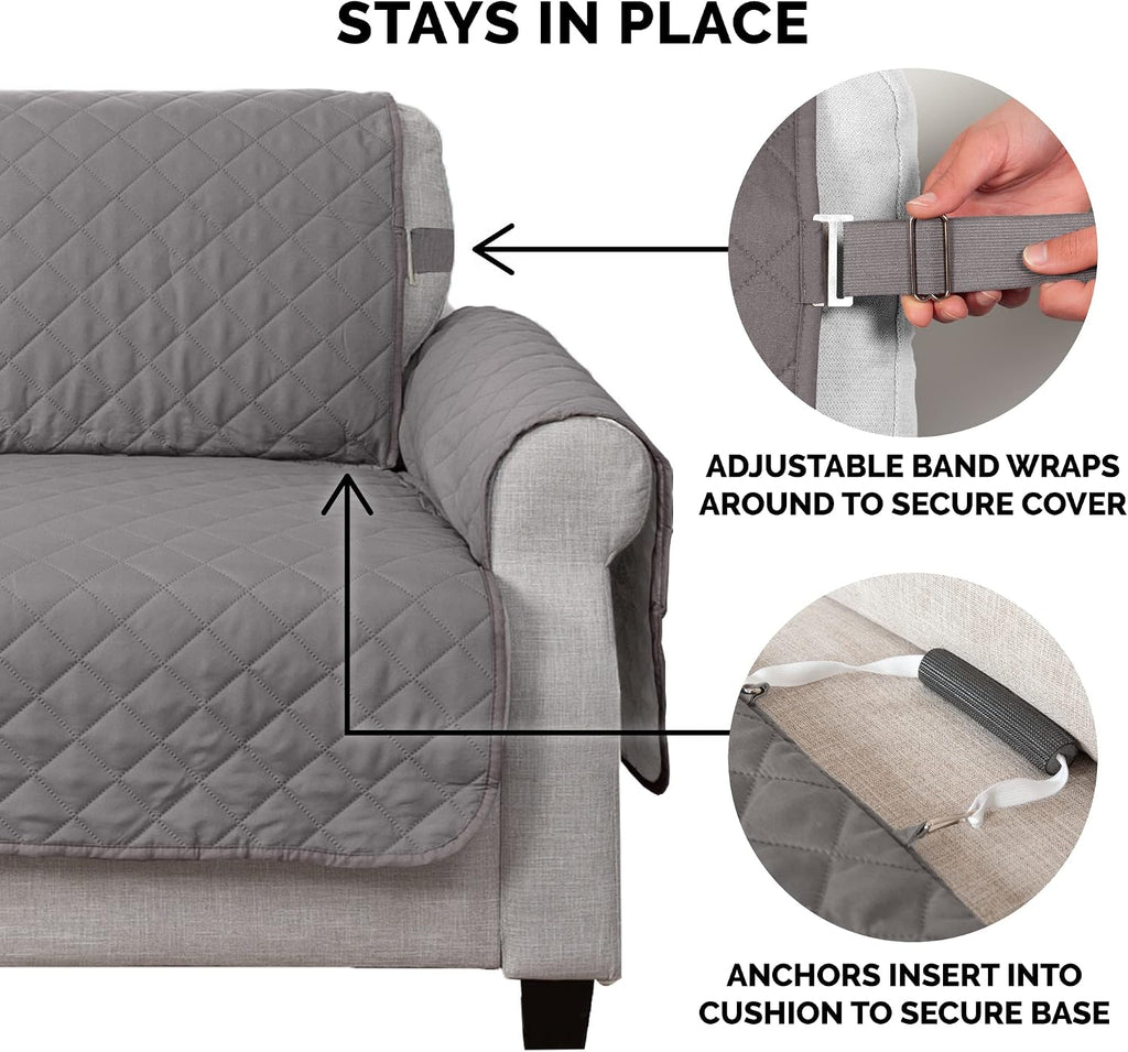 Furhaven Water-Resistant & Reversible Chair Cover Protector for Dogs, Cats, & Children - Two-Tone Pinsonic Quilted Livin