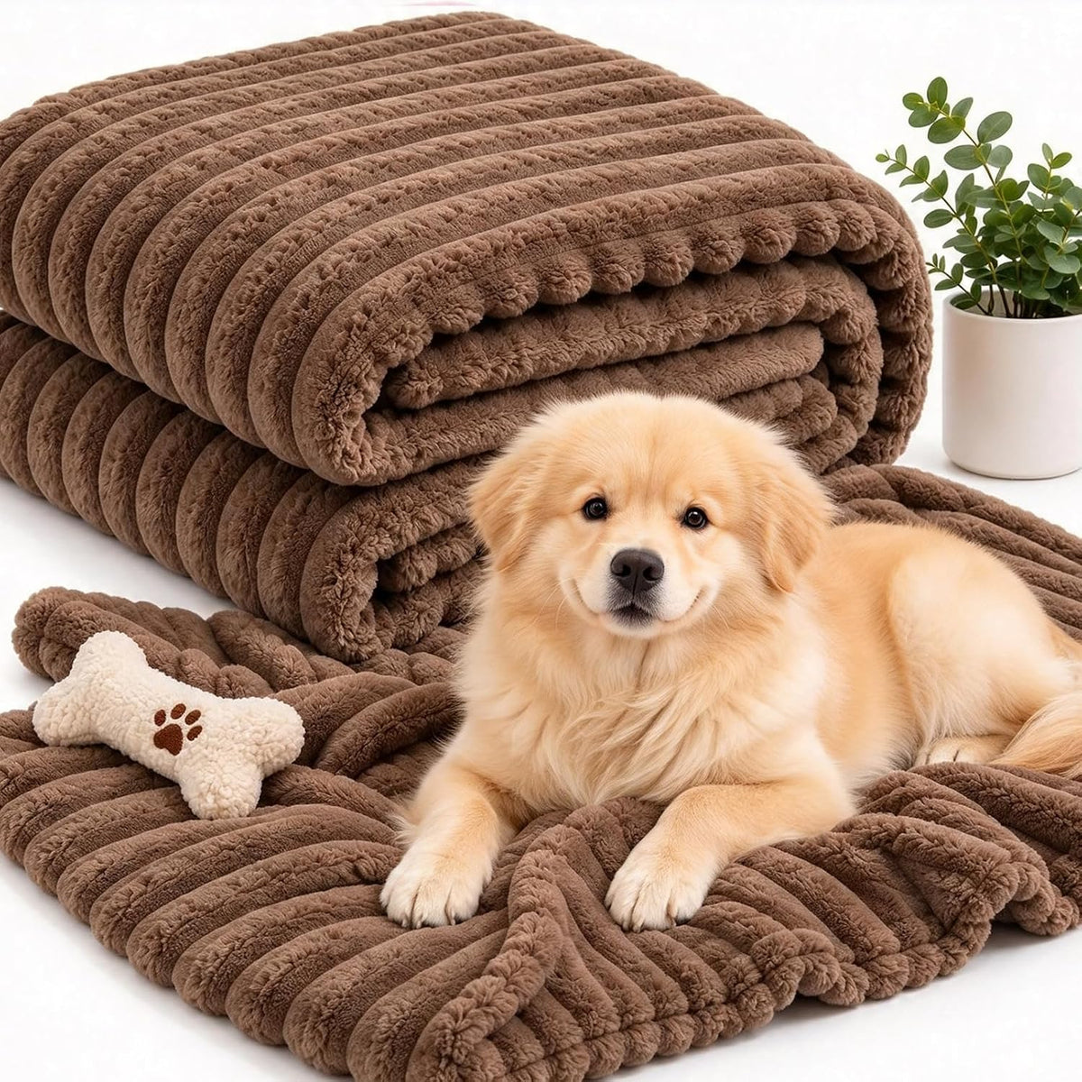 Emotional Support Blanket for Dogs, Yellow Dog Blanket for Dogs Calming Security Pet Blanket, Machine Washable for Sofa,