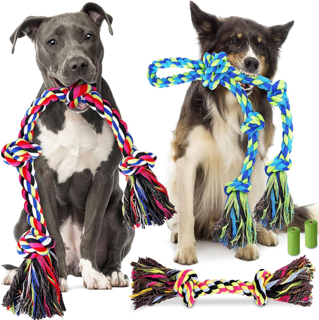 Forfon Tough & Strong Dog Rope Toy for Aggressive Chewers
