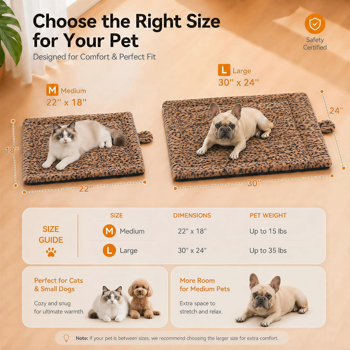 Self Warming Cat Pad for Cats and Small Dogs, Non Electric Thermal Pet Mat, Washable Soft Sleeping Mat with Non Slip Bac