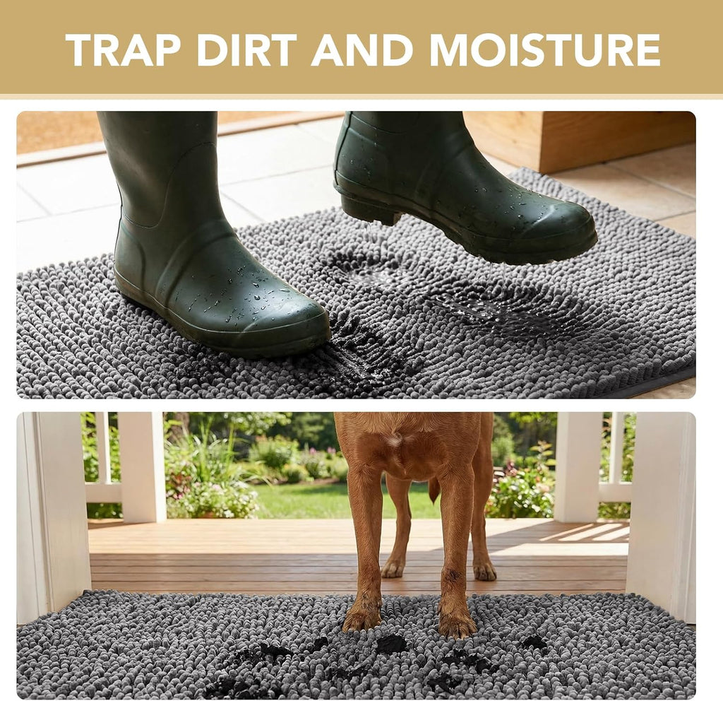 H.VERSAILTEX Dog Door Mat for Muddy Paws, Super Absorbent Mud Mat 30" x 48"