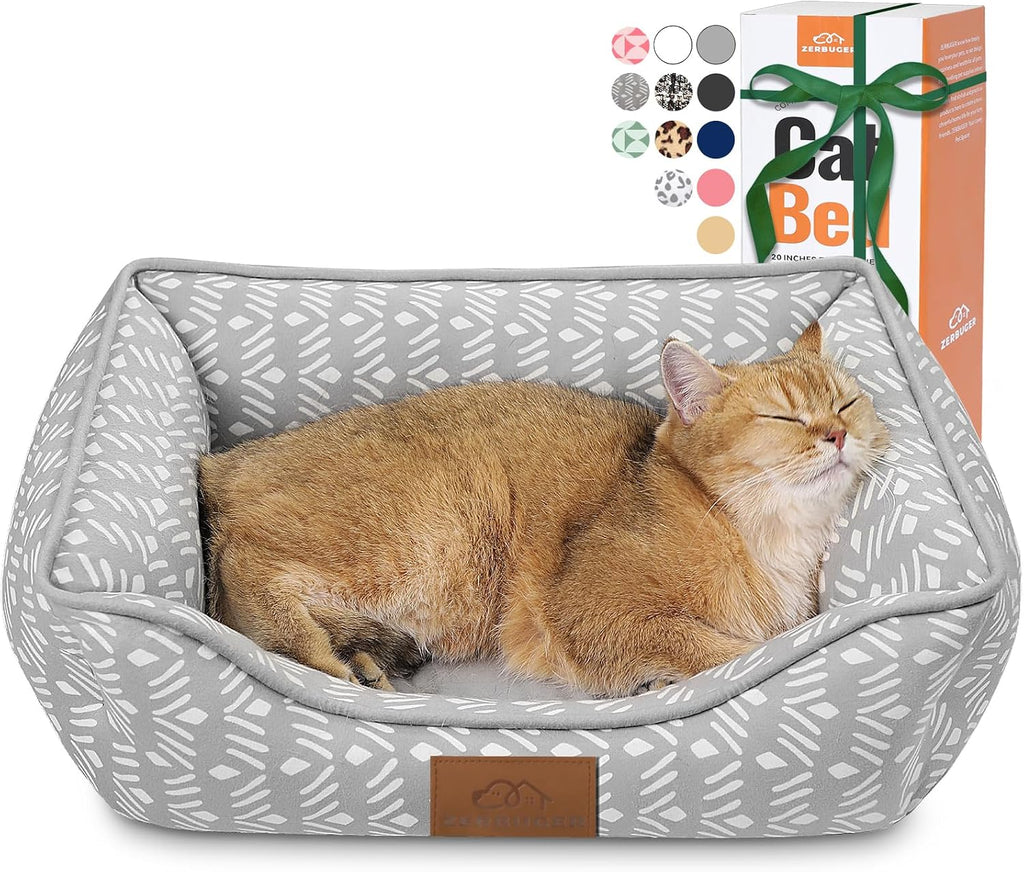 Zerbuger 25in Pink Rectangle Cat Dog Bed Machine Washable Sleeping Sofa