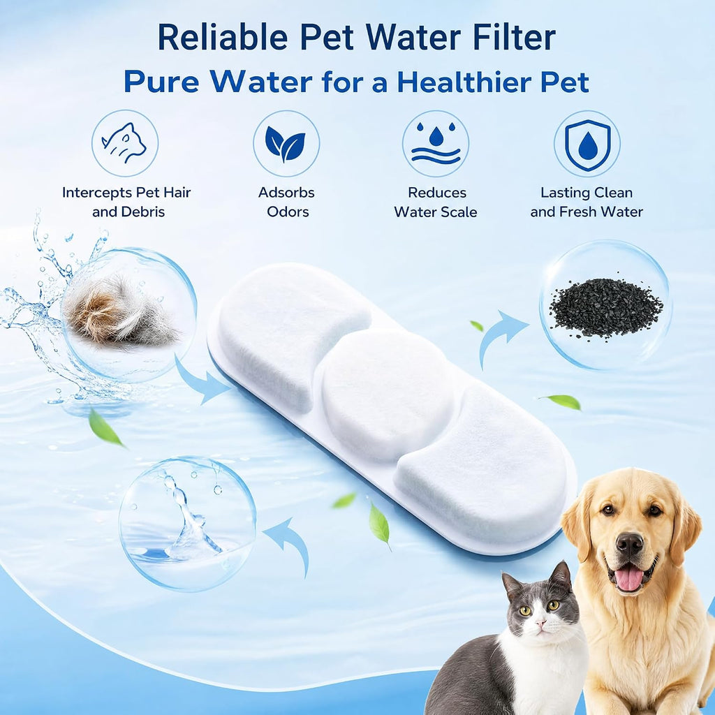 Replacement Dog Water Fountain Filters, 10-Set for 12L/15L/18L