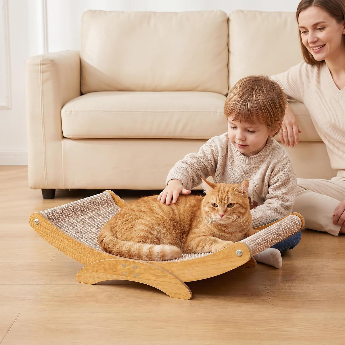 Cat Scratcher Bed for Indoor Cats, 23.6" Large Sisal Cat Scratching Board