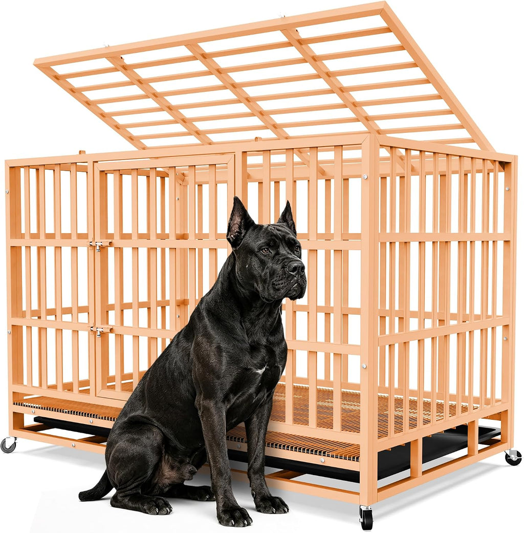 48 Inch Heavy Duty Dog Crate, Indestructible Kennel for Large Dogs