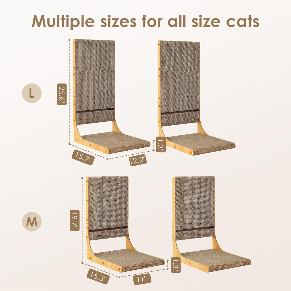 EHEYCIGA 2-Pack Cat Scratcher, 25.6 Vertical Indoor Cardboard Scratch Pad