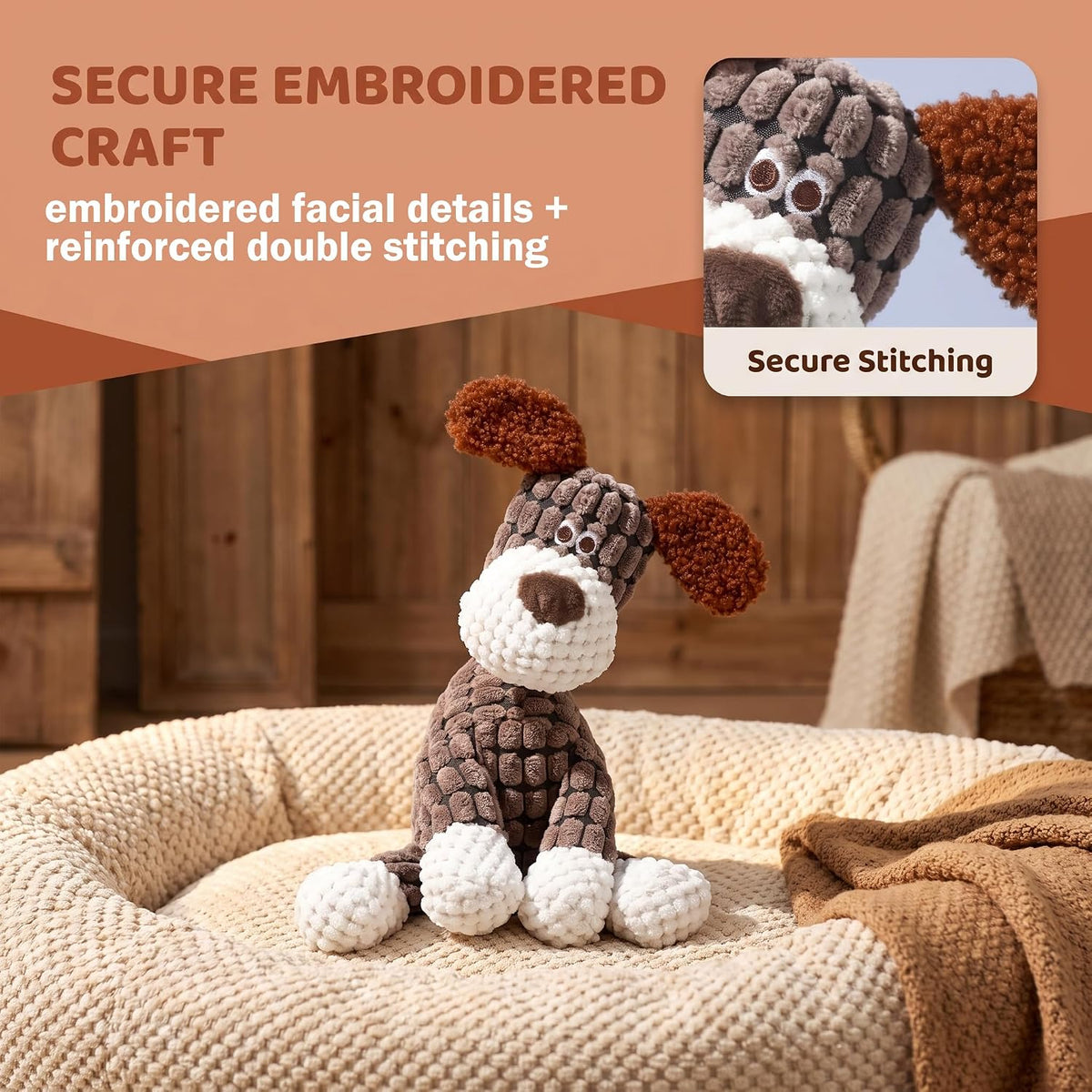 2026 New Dog Toys, Plush Dog Toy with Squeaker, Soft Stuffed Chew Toy for Dogs, Reinforced Stitching Interactive Puppy T