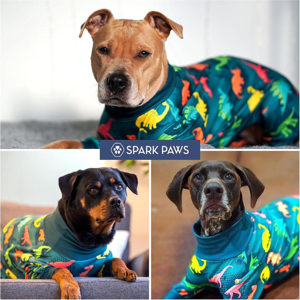 Spark Paws Dog Pajamas Onesie Shirt for S Med Large Breeds - Full Leg PJS