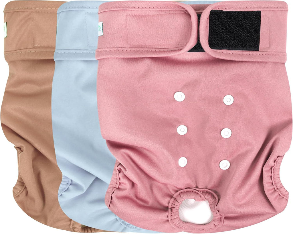 wegreeco Washable Reusable Premium Female Dog Diapers, Medium Dog Doggie Puppy & Doggy Diapers Female for Dog Waist 9.6"