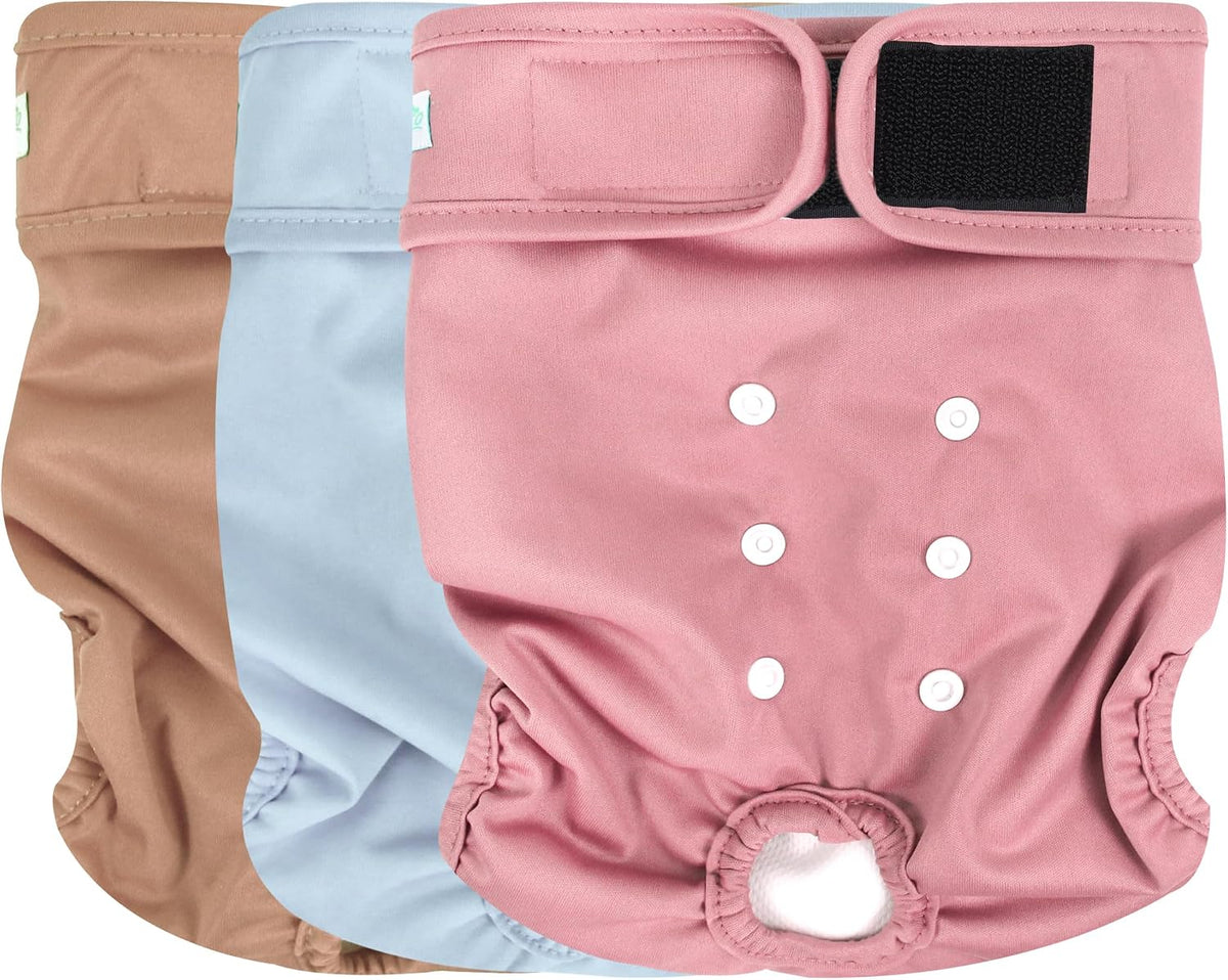 wegreeco Washable Reusable Premium Female Dog Diapers, Medium Dog Doggie Puppy & Doggy Diapers Female for Dog Waist 9.6"
