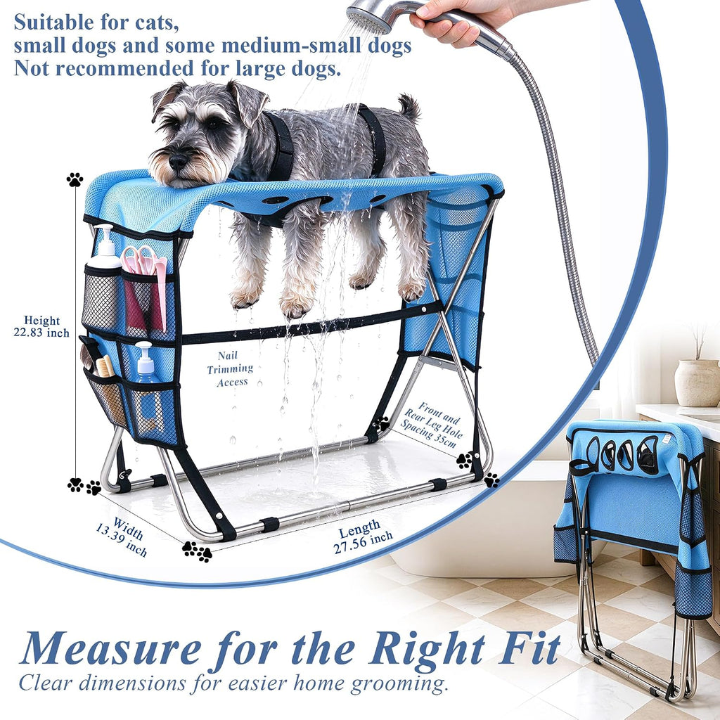 Dog Grooming Stand for Bathing, 8-Hole Support, Small & Medium Dogs & Cats